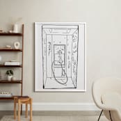 "The Phone Booth" - Art Print in Black and White by Michelle Waldie - In a Room
