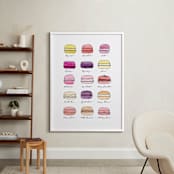 "Sweet Macaroons" - Art Print in Mixed Berry by Blixa 6 Studios - In a Room