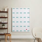 "The Only Fish For Me" - Art Print in Tropical Sea by Ling Wang - In a Room