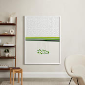 "Blooming Dots" - Art Print in Green by Subee Studio - In a Room