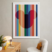 "Bright Stripes" - Art Print in Rainbow by Baumbirdy - In a Room