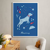 "Space Pup" - Personalized Art Print in Celestial by Kristin Mastoras - In a Room