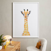 "baby animal.giraffe" - Art Print in merigold by Cass Loh - In a Room