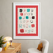 "Alphabet Friends" - Art Print in Red by ERAY - In a Room