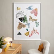 "Moths" - Art Print in Moss Green by Emilie Simpson - In a Room