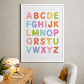 "Fuzzy Alphabet" - Art Print in Rainbow by Kristen Magee - In a Room