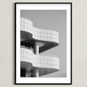 "Curves and Squares 1" - Art Print in Black & White by lulu and isabelle - Framed
