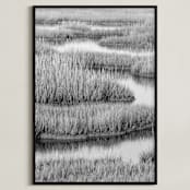 "Marshlands 1" - Art Print in Black & White by Elizabeth Pyle - Framed