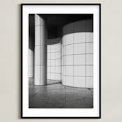 "Curves and Squares 2" - Art Print in Black & White by lulu and isabelle - Framed
