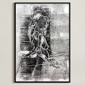 "Figure on Figure" - Art Print in Noir by Allison Belolan - Framed