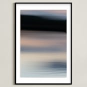 "Flowing Dusk" - Art Print in Shadow Blue by Em Hale - Framed