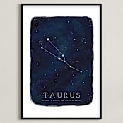 "Zodiac Constellation Taurus" - Personalized Art Print in Galaxy by Ashley Presutti Beasley - Framed