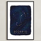 "Zodiac Constellation Scorpio" - Personalized Art Print in Galaxy by Ashley Presutti Beasley - Framed