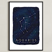 "Zodiac Constellation Aquarius" - Personalized Art Print in Galaxy by Ashley Presutti Beasley - Framed