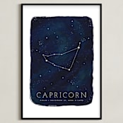 "Zodiac Constellation Capricorn" - Personalized Art Print in Galaxy by Ashley Presutti Beasley - Framed