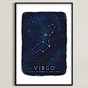 "Zodiac Constellation Virgo" - Personalized Art Print in Galaxy by Ashley Presutti Beasley - Framed
