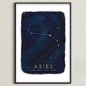 "Zodiac Constellation Aries" - Personalized Art Print in Galaxy by Ashley Presutti Beasley - Framed