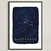 "Zodiac Constellation Sagittarius" - Personalized Art Print in Galaxy by Ashley Presutti Beasley - Framed