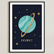 "Solar System IV (Uranus)" - Art Print in Night by Elly - Framed