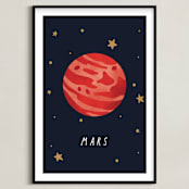 "Solar System VI (Mars)" - Art Print in Night by Elly - Framed