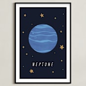 "Solar System V (Neptune)" - Art Print in Night by Elly - Framed