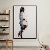 "Into the Distance" - Art Print in Aqua by Linda Mucha Karns - In a Room