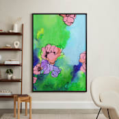 "Garden Stroll" - Art Print in Spring Green by Sonal Nathwani - In a Room