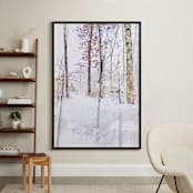 "Trees In Winter" - Art Print in Winter White by Andy Mars - In a Room