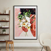 "Give Her Flowers" - Art Print in Pink Tawny by ThirtyOne Illustrations - In a Room