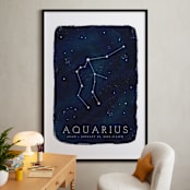 "Zodiac Constellation Aquarius" - Personalized Art Print in Galaxy by Ashley Presutti Beasley - In a Room