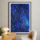 "Constellations" - Art Print in Deep blue by Alexandra Dzh - In a Room