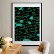 "Climbing Walls" - Art Print in Jade by Kristine Hegre - In a Room