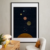 "Modern Solar System" - Art Print in Galaxy by Field and Sky - In a Room
