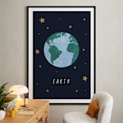 "Solar System I (Earth)" - Art Print in Night by Elly - In a Room