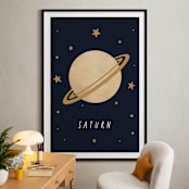 "Solar System VII (Saturn)" - Art Print in Night by Elly - In a Room