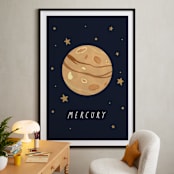 "Solar System VIII (Mercury)" - Art Print in Night by Elly - In a Room
