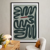 "Squiggly Snake" - Art Print in Cactus by Jenna Holcomb - In a Room