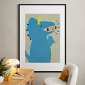 "Baby Triceratops Dinosaur" - Art Print in TRI Blue by Rebecca Marchese - In a Room