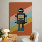 "Retro Robot" - Personalized Art Print in Pumpkin by Morgan Kendall - In a Room