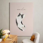 "Feline" - Personalized Art Print in Blush by Vivian Yiwing - In a Room