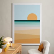 "Sea Side II" - Art Print in Sea Blue by David Michuki - In a Room