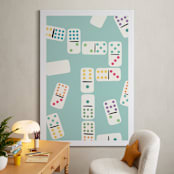 "Playful Pairs" - Art Print in Aqua by Lauren Jinhee - In a Room