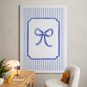 "Coquette Blue Bow" - Art Print in Blue by Vivi Furlong - In a Room
