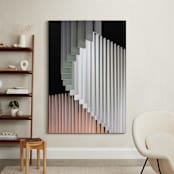 "Stacked Curvature " - Art Print in Creamy Neutrals by Lisa Sundin - In a Room