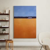 "Orange Wheat" - Art Print in Golden Orange by Carol C. Young - In a Room