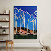 "Winter Forests Have Halos" - Art Print in Electric by Magan Ruthke - In a Room