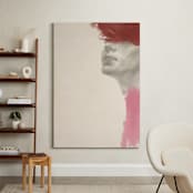 "Rojo" - Art Print in Vintage Tan by jinseikou - In a Room