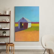 "Pumpkin Shed" - Art Print in Orange Gold by Carol C. Young - In a Room