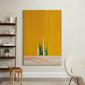 "Emerging" - Art Print in Orange Yellow by Jennifer Spencer - In a Room