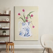 "Toile Blooms 2" - Art Print in Vanilla by Teju Reval - In a Room